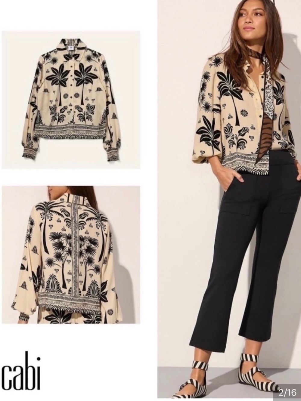 Cabi | #6625 Marrakesh Floral Paisley Button Down Top Boho Feminine Style Sz XL